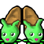 green demon slippers